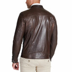 Hamilton Pullup Lamb Leather Biker Jacket // Brown (Euro: 44)