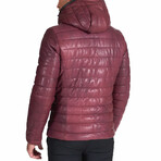 Teo Lamb Leather Down Jacket // Red + Purple (Euro: 46)