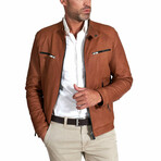 Hamilton Natural Lamb Leather Biker Jacket // Tan (Euro: 60)