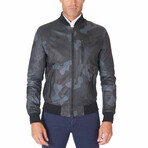 Gaudil Bomber Leather Jacket // Green + Camouflage (Euro: 44)