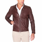 Ted Lamb Leather Biker Jacket // Brown (Euro: 52)