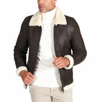 Peter Lamb Leather Shearling Biker Jacket // Brown (Euro: 54)