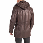 Vittorio Lamb Leather Coat Jacket // Brown (Euro: 52)