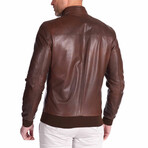 Lamb Leather Bomber Jacket // Brown (Euro: 52)