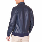 Lamb Leather Bomber Jacket // Blue (Euro: 58)