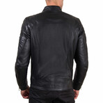 Lamb Leather Quilted Biker Jacket // Black (Euro: 56)