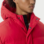 The Very Warm // Unisex Quilted Pullover // Red (XS)