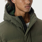 The Very Warm // Unisex Quilted Pullover // Olive (S)