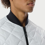 The Very Warm // Unisex Light Quilted Bomber // Off White (L)