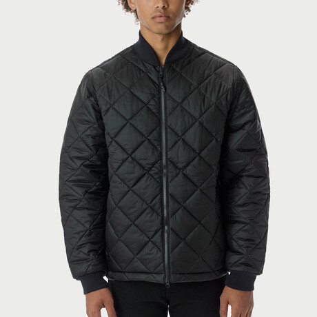 The Very Warm // Unisex Light Quilted Bomber // Black (XS)