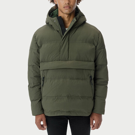 The Very Warm // Unisex Quilted Pullover // Olive (XS)