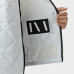 The Very Warm // Unisex Light Quilted Bomber // Off White (L)