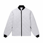 The Very Warm // Unisex Light Quilted Bomber // Off White (L)