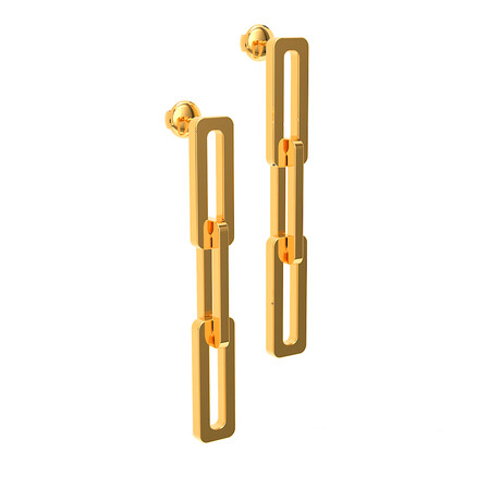Carmen Link Earrings // 22K Gold Plated