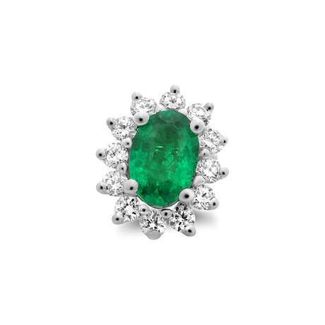 Genuine Emerald + White Diamond Earrings V1