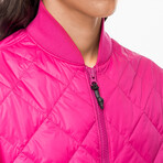 Light Quilted Bomber // Fuchsia (XL)