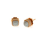 Roberto Coin // Barocco 18k Rose Gold + 18k White Gold Diamond Earrings // Store Display