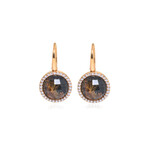 Roberto Coin // Fantasia 18k Rose Gold Diamond + Onyx Earrings // Store Display