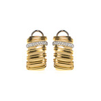 Roberto Coin // Dia 18k Yellow Gold + 18k White Gold Diamond Earrings // Store Display