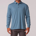 Aldo Dry-Tek Long Sleeve Polo // Blue (M)