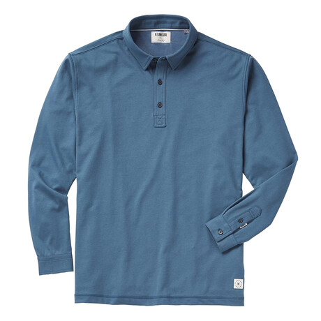 Aldo Dry-Tek Long Sleeve Polo // Blue (M)
