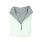 1/4 Zip Reversible Sherpa Fleece // Pale Turquoise + Rock (X-Small)
