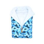 1/4 Zip Reversible Sherpa Fleece // Electric + Snow (X-Small)