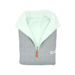 1/4 Zip Reversible Sherpa Fleece // Pale Turquoise + Rock (X-Small)