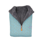 1/4 Zip Reversible Sherpa Fleece // Charcoal + Rain (X-Small)