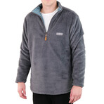 1/4 Zip Reversible Sherpa Fleece // Charcoal + Rain (X-Small)