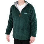 1/4 Zip Reversible Sherpa Fleece // Forest + Energize (X-Small)