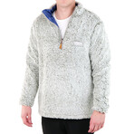 1/4 Zip Reversible Sherpa Fleece // Gray + Rage (X-Small)