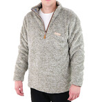 1/4 Zip Reversible Sherpa Fleece // Walnut + Bear (X-Small)