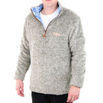1/4 Zip Reversible Sherpa Fleece // Walnut + Zest (X-Small)