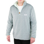 1/4 Zip Reversible Sherpa Fleece // Pale Turquoise + Rock (X-Small)