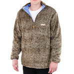 Reversible Sherpa Fleece 1/4 Zip // Brown + Khafre (X-Small)