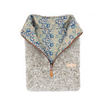 1/4 Zip Reversible Sherpa Fleece // Walnut + Bear (X-Small)