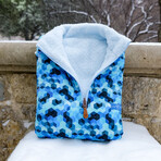 1/4 Zip Reversible Sherpa Fleece // Electric + Snow (X-Small)