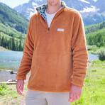 1/4 Zip Reversible Sherpa Fleece // Latte + Crest (X-Small)