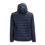 Quilted Puffer Jacket // Navy (Large)