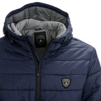 Quilted Puffer Jacket // Navy (X-Large)