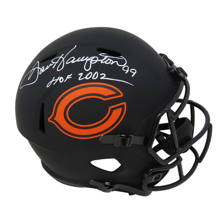 Dan Hampton // Signed Bears Riddell Speed Full-Size Replica Helmet // "HOF 2002" Inscription // Eclipse Black Matte
