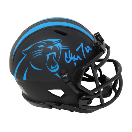 Christian McCaffrey // Signed Carolina Panthers Riddell Speed Mini Helmet (Beckett) // Eclipse Black Matte