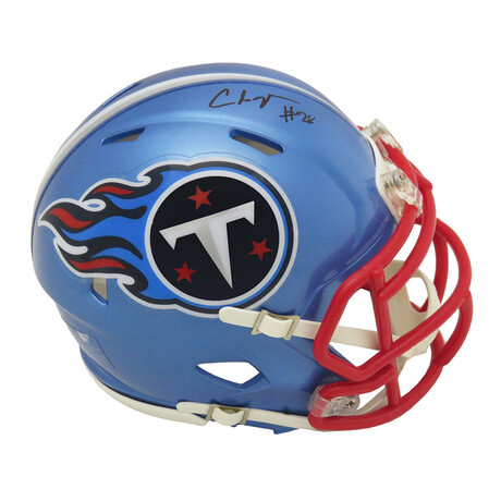 Chris Johnson // Signed Tennessee Titans Riddell Speed Mini Helmet // Flash Edition