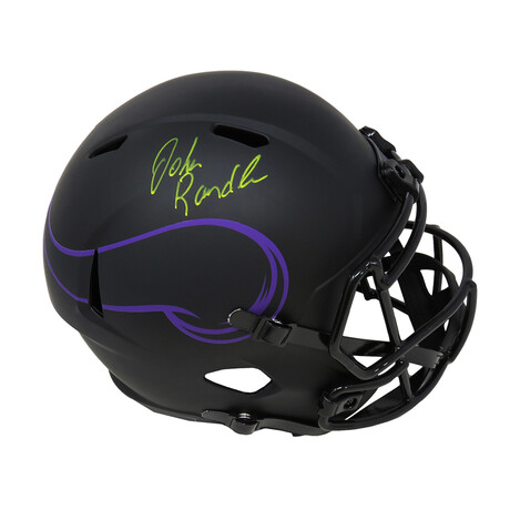 John Randle // Signed Minnesota Vikings Riddell Full Size Speed Replica Helmet // Eclipse Black Matte