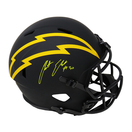 Austin Ekeler // Signed Los Angeles Chargers Riddell Full Size Speed Replica Helmet // Eclipse Black Matte