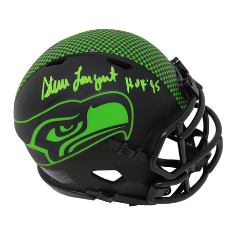 Steve Largent // Signed Seattle Seahawks Riddell Speed Mini Helmet // "HOF'95" Inscription // Eclipse Black Matte
