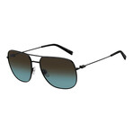 Givenchy // Unisex Metal Pilot Sunglasses // Black + Gray Shaded Petrol
