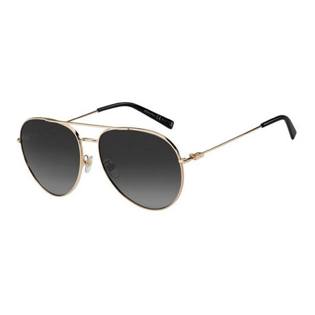 Givenchy // Women's Metal Pilot Sunglasses // Gold Copper + Dark Gray