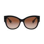 Burberry // Women's Oversized Butterfly Sunglasses + Logo // Black + Brown